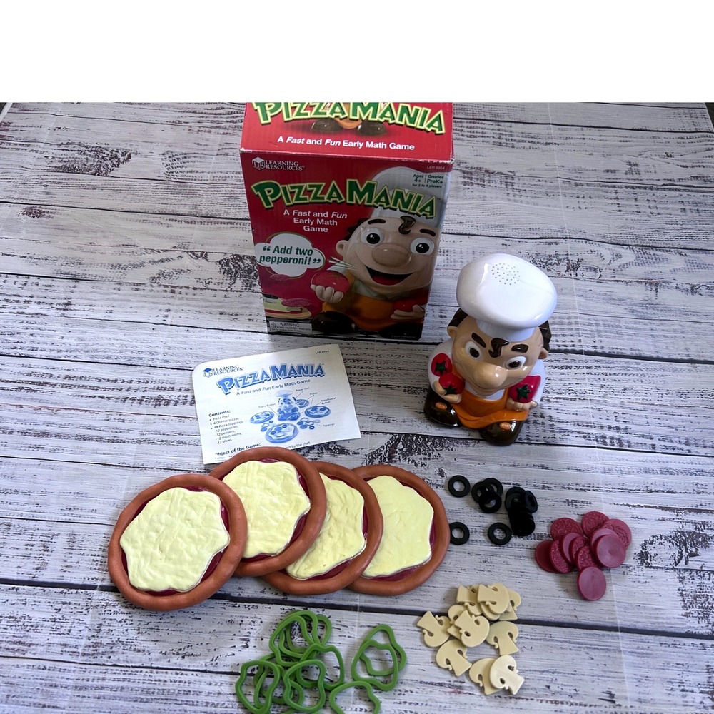 Learning Resources PizzaMania Math Game Interactive Talking Chef Tested Complete